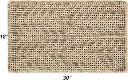 Bathroom Floor Mat,Boho Bath Rug,Super Absorbent Bath Mat,Bathroom Rugs Non Slip Washable, Quick Dry Shower Mats, Ultra Soft Bath Mat Towel,Brown,18"*30"