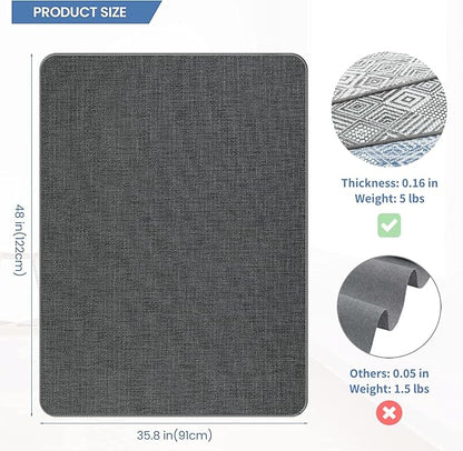 Chair Mat for Hardwood Floor, 36" x 48" Heavy Duty Office Chair Mat for Rolling Chairs, Anti Slip, Computer Chair Desk Mat, Floor Protector for Home Office, Black&Grey