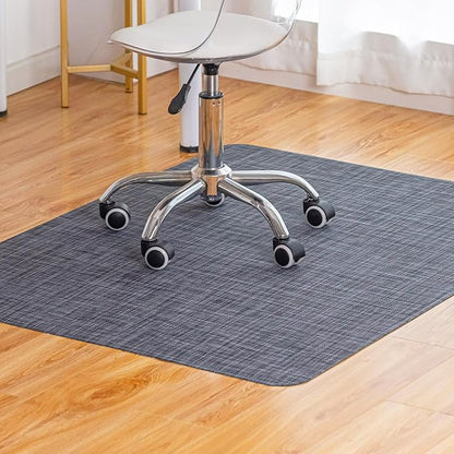 Office Chair Mat for Hardwood Floor Under Desk Computer Rolling Chair Mat for Wood/Tile Floor Non-Slip Heavy Duty Desk Rug PVC Plastic Hard Floor Protector 46"x 60" (Cool Grey)