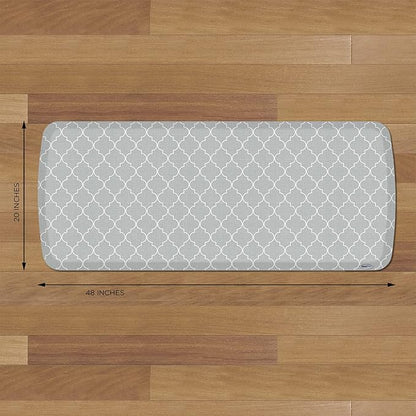 GelPro Elite Premier Anti-Fatigue Kitchen Comfort Floor Mat, 20x48, Lattice Light Grey Stain Resistant Surface with Therapeutic Gel and Energy-Return Foam for Health & Wellness
