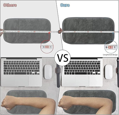 2 Sets Upgrade Computer Wrist Elbow Pad, DILIBRA Portable Memory Foam Arm Wrist Rest Pillow, Soft and Anti-Slip Wrist Support Mat for Keyboard Desktop Office Gaming - Alleviate Elbow Pain
