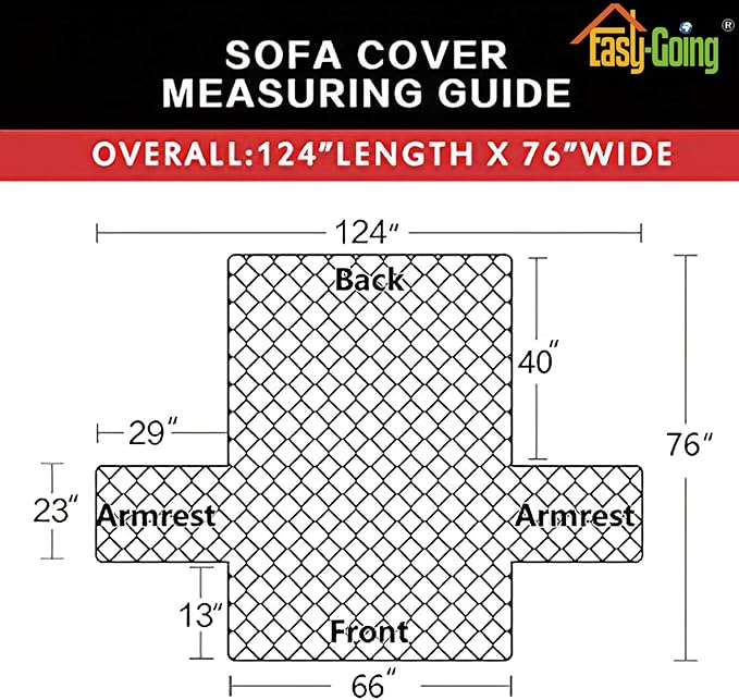 Easy-Going Reversible Couch Cover for 3 Cushion Couch Sofa Cover for Dogs Water Resistant Furniture Protector Cover with Foam Sticks Elastic Straps for Pet Cat (Sofa, Gray/Gray)
