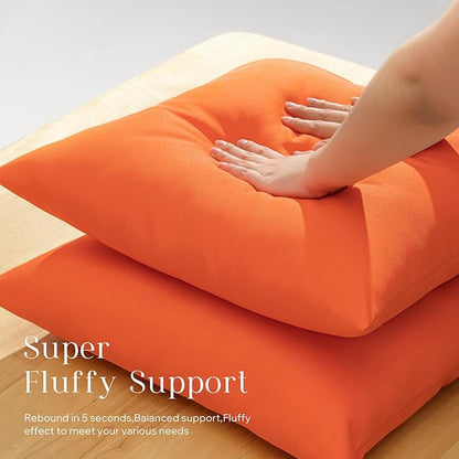 Phantoscope Pack of 4 Premium Dual Usage Outdoor Pillow Inserts, Waterproof Throw Pillows No Cover Needed, Colorful Decorative Couch Sham Cushion Stuffer Patio Couch Tent, Orange 18 x 18 Inches