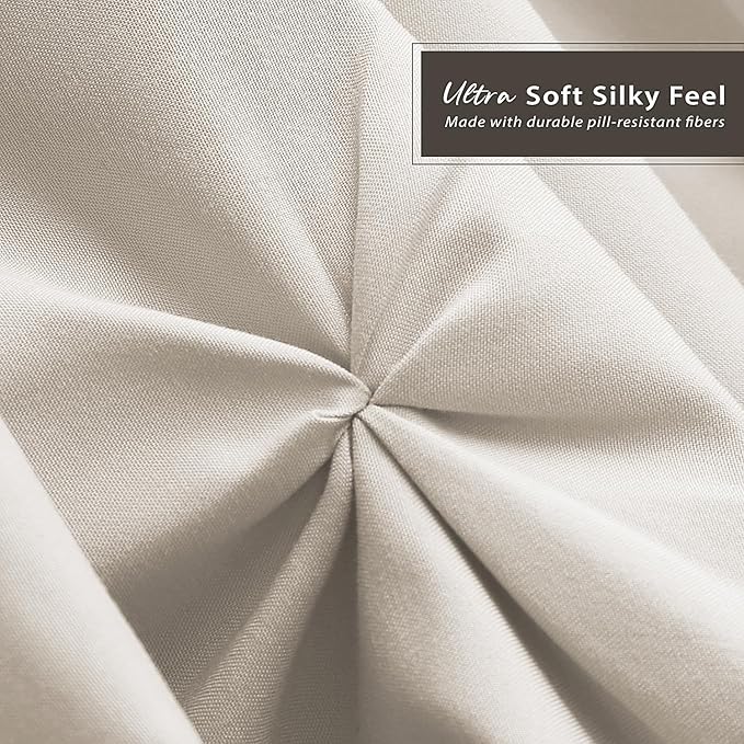 Nestl Linen Bed Skirt Full Size, Pinch Pleat Full Bed Skirt, 14" Inch Drop Full Bedskirt, Hotel Quality Linen Bed Skirts, Premium Microfiber Bedskirt for Full Bed, Linen Full Bed Skirt