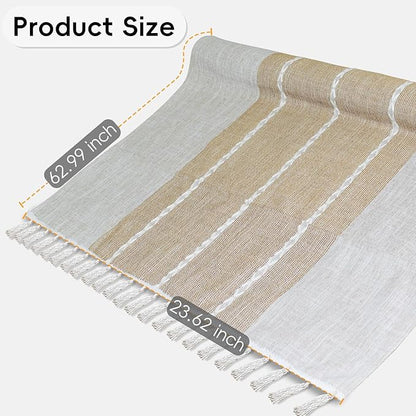 Coffee Table Cloth, Coffee Table Cover with Pockets and Tassel, Coffee Color for Living Room Small Rectangle Tablecloths Washer Dryer Fridge Top Dust Cover,Easy Care Machine Washable