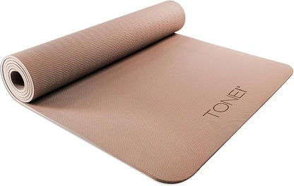 TONE Fitness Yoga Mat 1/4" Thick Non Slip Exercise & Pilates Mat for Home Workouts with Carrying Strap | Multiple Options