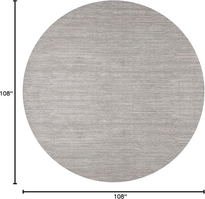 SAFAVIEH Vision Collection Area Rug - 9' Round, Silver, Modern Ombre Design, Non-Shedding & Easy to Clean, Ideal for Living Room, Bedroom, Dining Space (VSN606G)