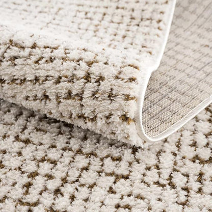 Hauteloom Keita Living Room, Bedroom Area Rug - Farmhouse - High Pile - Bone - 9'2" x 12'