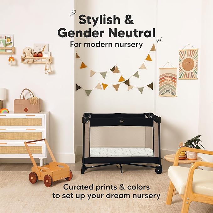 Pack and Play Sheets Fitted - 2-Pack Mini Crib Sheets for Pack N Play Mattress 38x26, Soft & Cozy, Neutral Toddler Playard Bedding, Snug Fitted Mini Baby Crib Mattress Cover Boy, Girl (Marine Muse)