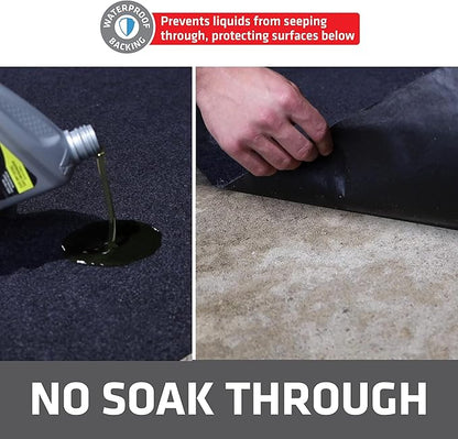 Drymate XL Oil Spill Mat (36" x 59") (12-Pack), Premium Absorbent Oil Pad, Reusable, Washable, Durable, Waterproof Backing Contains Liquids, Protects Garage Floor Surface (USA Made)