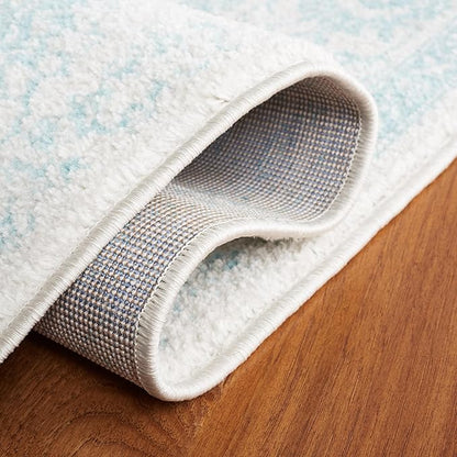 SAFAVIEH Adirondack Collection Runner Rug - 2'6" x 18', Ivory & Light Blue, Distressed Design, Non-Shedding & Easy to Clean, Ideal for Hallway, Foyer, Entryway, Bedroom (ADR109L)