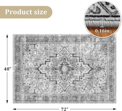 chakme Office Chair Mat for Hardwood Floor, 72"x48" Easy Glide Computer Desk Mat Protector for Rolling Chair Under Desk Rug Nonslip Backing, Machine Wash, (Boho)