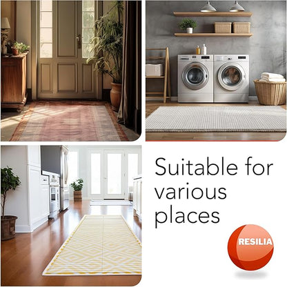 RESILIA Deep-Pile Carpet Runner - Plastic Vinyl Carpet & Rug Protector, Waterproof Clear Vinyl Floor Runners, 27 Inches Wide x 25 Feet Long, Made in The USA