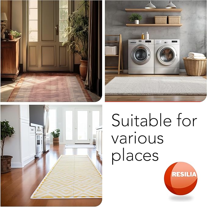 RESILIA Deep-Pile Carpet Runner - Plastic Vinyl Carpet & Rug Protector, Waterproof Clear Vinyl Floor Runners, 27 Inches Wide x 12 Feet Long, Made in The USA
