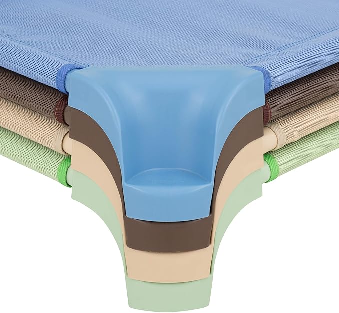 Sprogs Heavy-Duty Stackable Standard Size 52"L Daycare Cots for Kids and Toddlers, Stacking Preschool Classroom Kids Cots for Sleeping, Resting, Naptime, Pack of 4, Natural Colors
