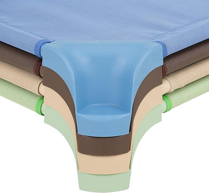 Sprogs Heavy-Duty Stackable Standard Size 52"L Daycare Cots for Kids and Toddlers, Stacking Preschool Classroom Kids Cots for Sleeping, Resting, Naptime, Pack of 4, Natural Colors