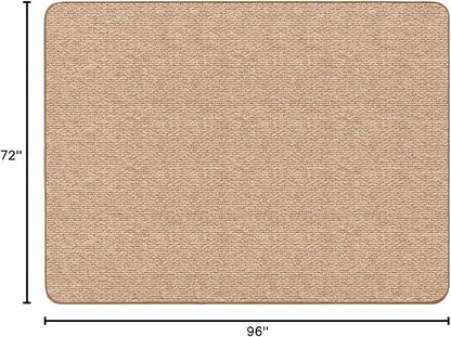 House, Home and More Skid-Resistant Carpet Indoor Area Rug Floor Mat - Praline Brown - 6 Ft X 8 Ft - Non Slip Rubber Backing, Stain Resistant, Dog Friendly, Living Room Bedroom Kitchen Entryway