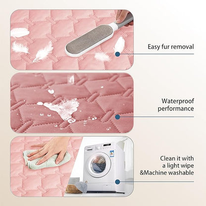 gogobunny 3X Stronger Waterproof Pet Blanket, Scratch Proof Furniture Protector for Dogs Cats, Reversible Cover 30x90 Inch, Dark Pink/Light Pink