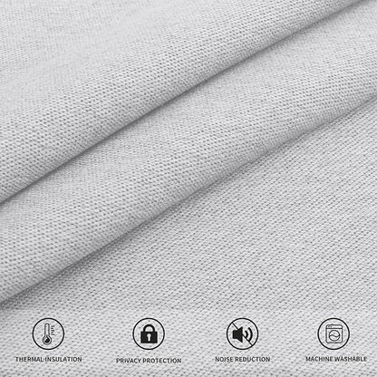 Easy-Going Linen Look Blackout Curtain Grommet Window Curtain Drapes for Bedroom, Living Room Thermal Insulated Room Darkening (2 Panels, 52x84 inch, Greyish White)
