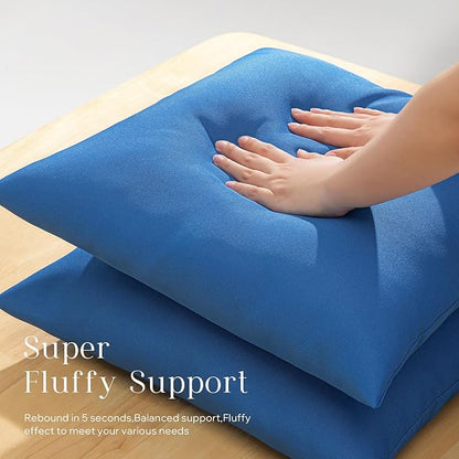 Phantoscope Pack of 4 Premium Dual Usage Outdoor Pillow Inserts, Waterproof Throw Pillows No Cover Needed, Colorful Decorative Couch Sham Cushion Stuffer Patio Couch Tent, Blue 18 x 18 Inches