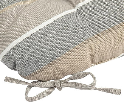 FUNHOME Outdoor Chair Cushions 19 x19 Inch,Water Resistant Tufted Seat Cushions 19",Reversible,Weather Resistant,Rounded Back Wicker Chair Cushion for Patio Garden Furniture(Gray Stripe)