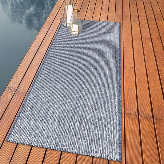 Keen Home Design Terrace Outdoor Runner Rug - 2x10 Washable Indoor/Outdoor Rug for Patio, Kitchen, Balcony, Beach, Garden, Deck and Porch, Size: 2'2"x9'11"