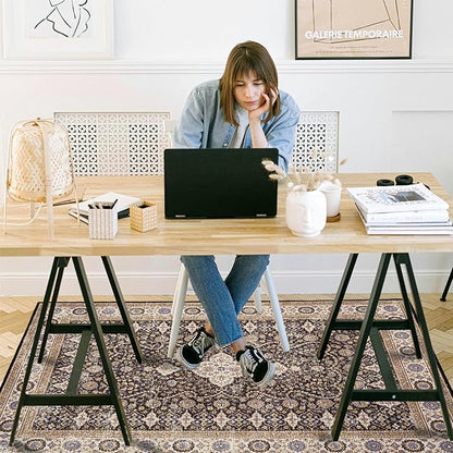 Office Chair Mat for Hardwood Floor, 48"x36" Easy Glide Computer Desk Mat Protector for Rolling Chair Under Desk Rug Nonslip Backing, Machine Wash (Modern)