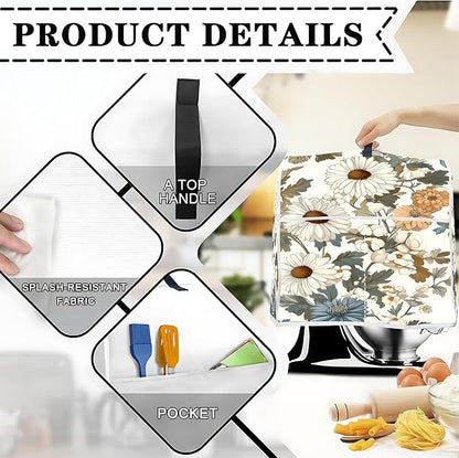 Mixer Dust Cover for 6-8 Qt Stand Mixer, Cloth Cover with 2 Storage Pockets for Stand Mixer Protective Covers Large for 6-8 Quart Mixer