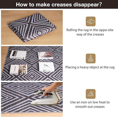 Blue&Black Checkered Diamond-Pattern Computer Chair Mat for Hardwood, 60" x 75"Office Mat for Hardwood Floor with Non-Slip Back, HeavyDuty Office Chair Rug for Hardfloor,LowPlie Carpet Floor Protector