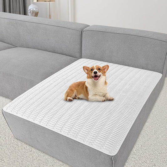 Foxdecor Couch Cover Sofa Covers Washable, Dog Bed Cover Couch Covers for 3 Cushion Couch Sofa Pet Friendly, Dog Couch Cover Furniture Covers for Pets.(White 40x50 inch)