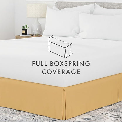 Linen Market Bed Skirt - Ultra Soft Microfiber - Easy Fit with 14 Inch Tailored Drop - Hotel Quality, Shrinkage & Fade Resistant - Bed Cover - King Bed Set - Bedroom Décor - (King, Gold)