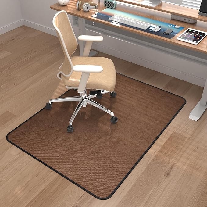 Placoot Corduroy Heavy Duty Office Chair Mat for Carpet & Hardwood Floors, Desk Chair Mat for Carpeted Floors and Hardwood Floor for Home Office