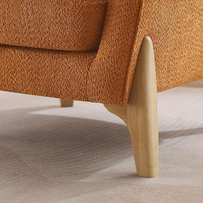 VANOMi Accent Chair 31" Oversized Reading Chair Comfy Upholstered Boucle Lounge Armchair, Modern Living Room Chair with Back Pillow,Single Sofa Chair for Bedroom, Office, Orange