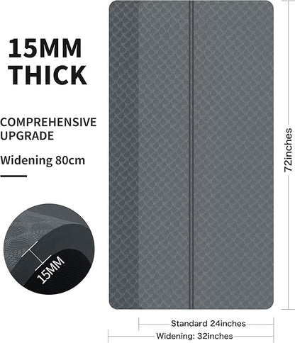 nuveti Large Exercise Mat - 15mm/20mm/30mm Thick Yoga Mat | Workout Mat for Fitness, Yoga, Pilates, Stretching & Floor Exercises for Women & Men with Free Carrying Bag