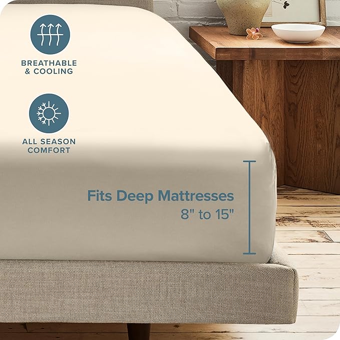 Bare Home 5-Pack Fitted Bottom Sheets Twin - Premium 1800 Ultra-Soft Microfiber - Deep Pocket (Twin, Sand)