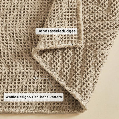 Bath Mats,Upgraded Waffle Super Absorbent Bath Mat,Bathroom Rugs Non Slip Washable, Quick Dry Shower Mats, Ultra Soft Bath Mats for Bath Floor,Brown,24"*36"