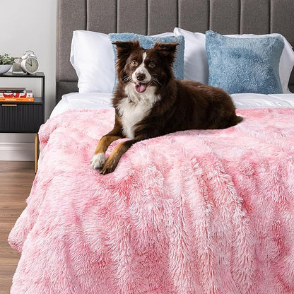 PetAmi Waterproof Dog Blanket for Small Medium Dogs, Calming Fleece Cat Blanket, Couch Protector Washable Sherpa Faux Fur Pet Throw for Puppy, Soft Reversible 29x40 Tie-Dye Pink