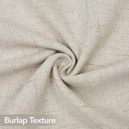 Deconovo Textural Faux Linen Throw Cushion Case Pillow Cover with Invisible Zipper for Couch 18 x 18 Inch Light Flax Set of 4 No Pillow Insert