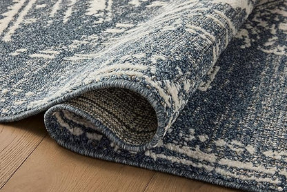 Loloi Magnolia Home by Joanna Gaines Gigi Collection GIG-03 Denim/Ivory 5'-3" x 7'-6" Area Rug