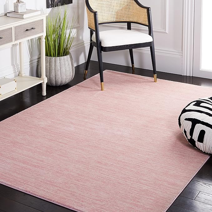 SAFAVIEH Vision Collection Area Rug - 3' Square, Pink, Modern Ombre Design, Non-Shedding & Easy to Clean, Ideal for Foyer, Entryway, Bedroom, Accent Space (VSN606U)