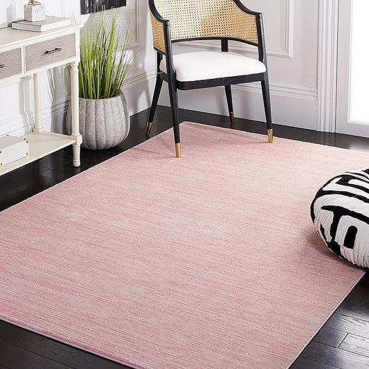 SAFAVIEH Vision Collection Area Rug - 3' Square, Pink, Modern Ombre Design, Non-Shedding & Easy to Clean, Ideal for Foyer, Entryway, Bedroom, Accent Space (VSN606U)