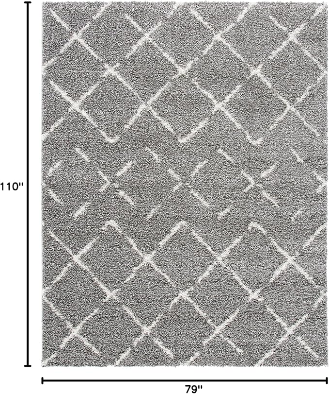 SAFAVIEH Arizona Shag Collection Area Rug - 6'7" x 9'2", Brown & Ivory, Moroccan Design, Non-Shedding & Easy to Clean, Ideal for Living Room, Bedroom, Dining Space (ASG743B)