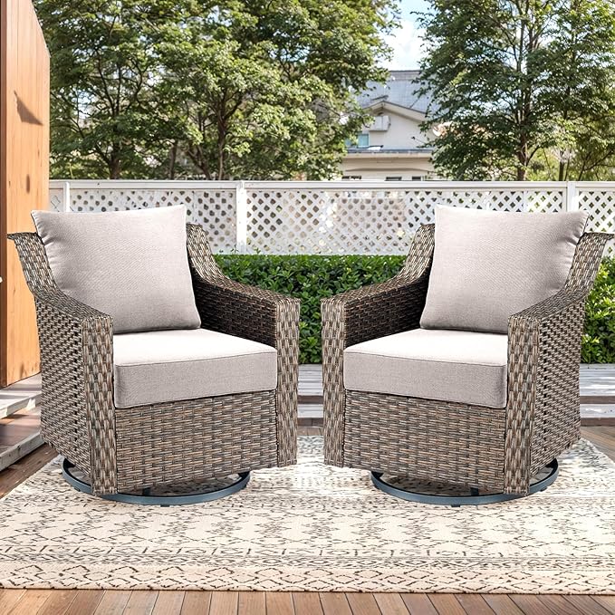 Outdoor Seat Cushion Set-24 x 24 x 6 Inch Outdoor Chair Cushions with Water Resistant & Removable Cover Outdoor Cushions for Patio Furniture Chair Sofa Couch-Beige