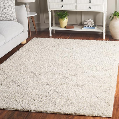 SAFAVIEH Arizona Shag Collection Area Rug - 6'7" x 9'2", Ivory & Beige, Moroccan Boho Design, Non-Shedding & Easy to Clean, Ideal for Living Room, Bedroom, Dining Space (ASG743A)