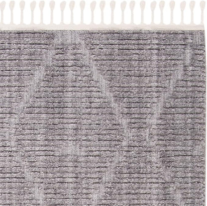 SAFAVIEH Marrakech Collection Area Rug - 6'7" Square, Grey, Moroccan Boho Tribal Tassel Design, Non-Shedding & Easy Care, Ideal for High Traffic Areas in Living Room, Bedroom (MRK517F)