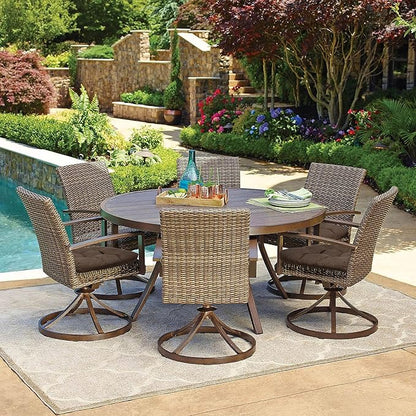 RACE LEAF 17" x 17" Patio Chair Seat Pads Brown - Outdoor/Indoor Patio Cushions Set of 2 - Replacement Cushions for Chairs and Seating - Olefin Seat Pads for Porch, Deck, and Garden Seats