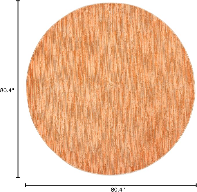 SAFAVIEH Vision Collection Area Rug - 6'7" Round, Orange, Modern Ombre Design, Non-Shedding & Easy to Clean, Ideal for Living Room, Bedroom, Dining Space (VSN606P)