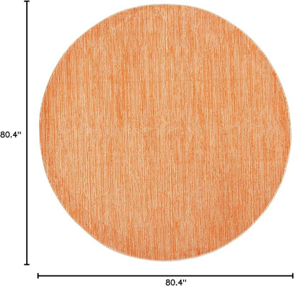SAFAVIEH Vision Collection Area Rug - 6'7" Round, Orange, Modern Ombre Design, Non-Shedding & Easy to Clean, Ideal for Living Room, Bedroom, Dining Space (VSN606P)