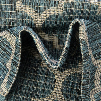 Unique Loom Outdoor Trellis Collection Area Rug (10' x 14' 1" Rectangle, Teal/ Gray)