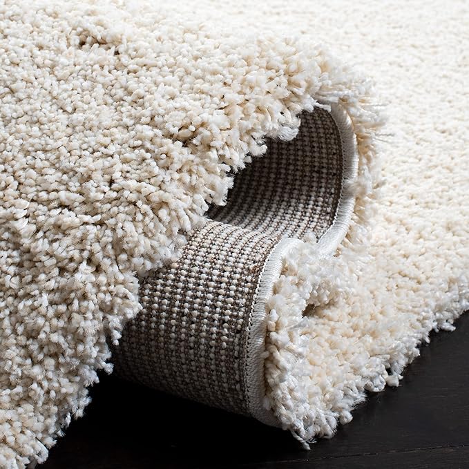 SAFAVIEH Milan Shag Collection Runner Rug - 2' x 6', Ivory, Solid Design, Non-Shedding & Easy Care, 2-inch Thick Ideal for High Traffic Areas in Living Room, Bedroom (SG180-1212)